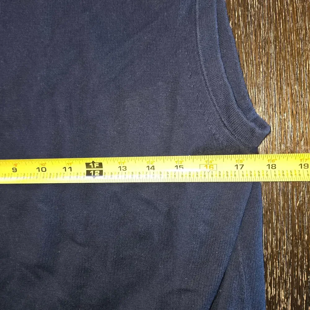 Banana Republic Blue V-neck Cotton Sweater Vest Size Large